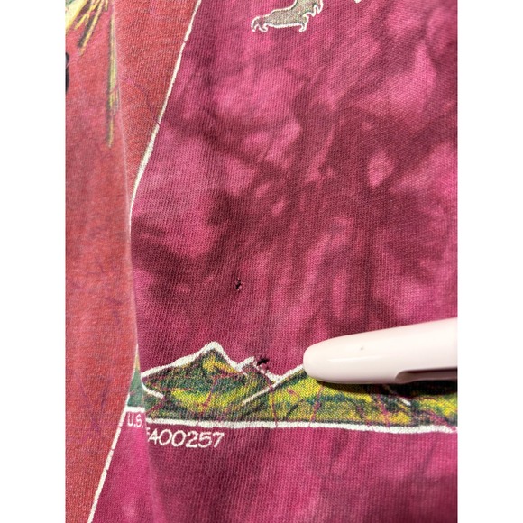 Tennessee River Gold Men XXL Pink Tie Dye Native American Graphic Single Stitch - Picture 2 of 10